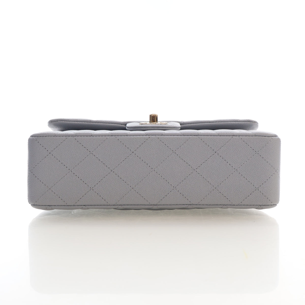 Pre-Owned Chanel Classic Double Flap Small Caviar Leather Bag, base and feet view, photo 9 of 18