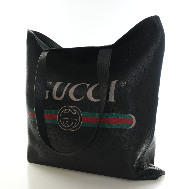 Gucci Calfskin Vertical Logo Tote
