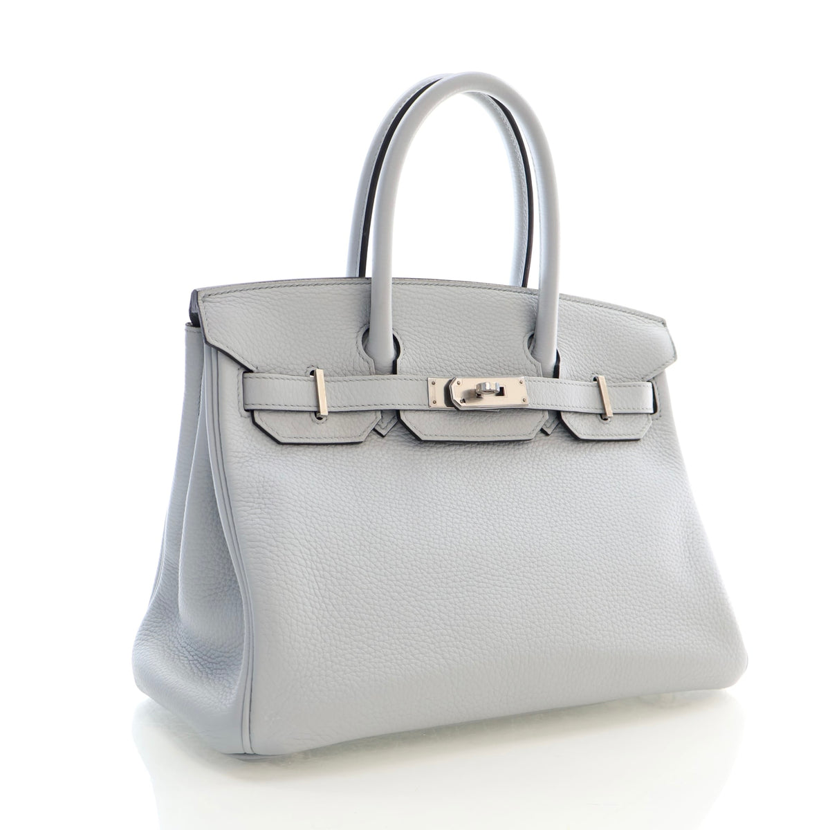Pre-Owned Hermès Birkin 30 Bleu Pale Togo Leather, front view, photo 3 of 21