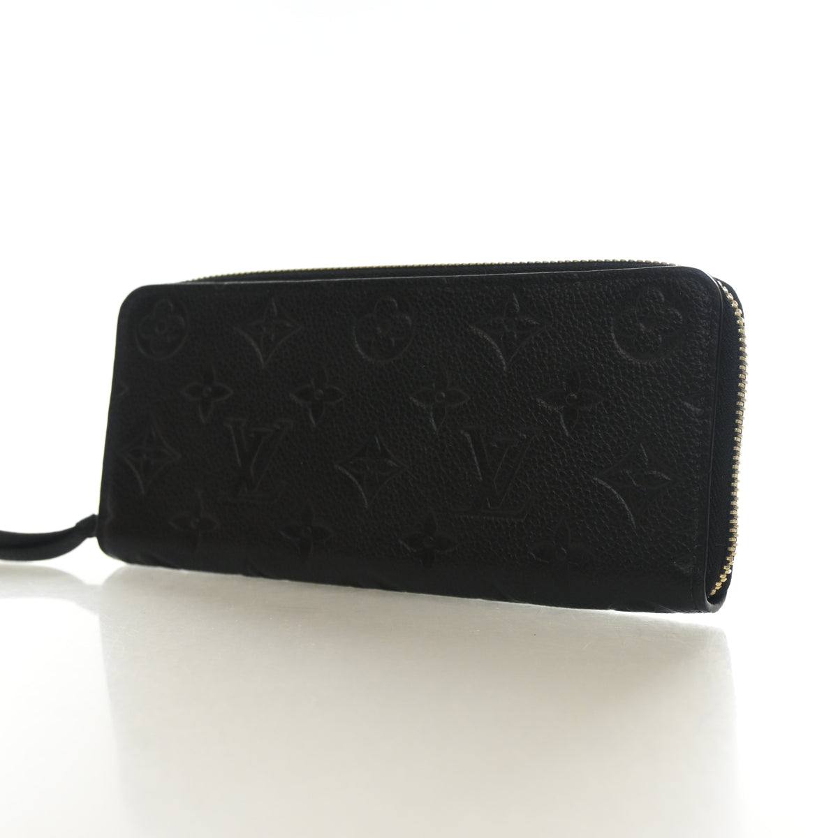 Pre-Owned Louis Vuitton Wallet Monogram Empreinte Clemence Leather, three-quarter view