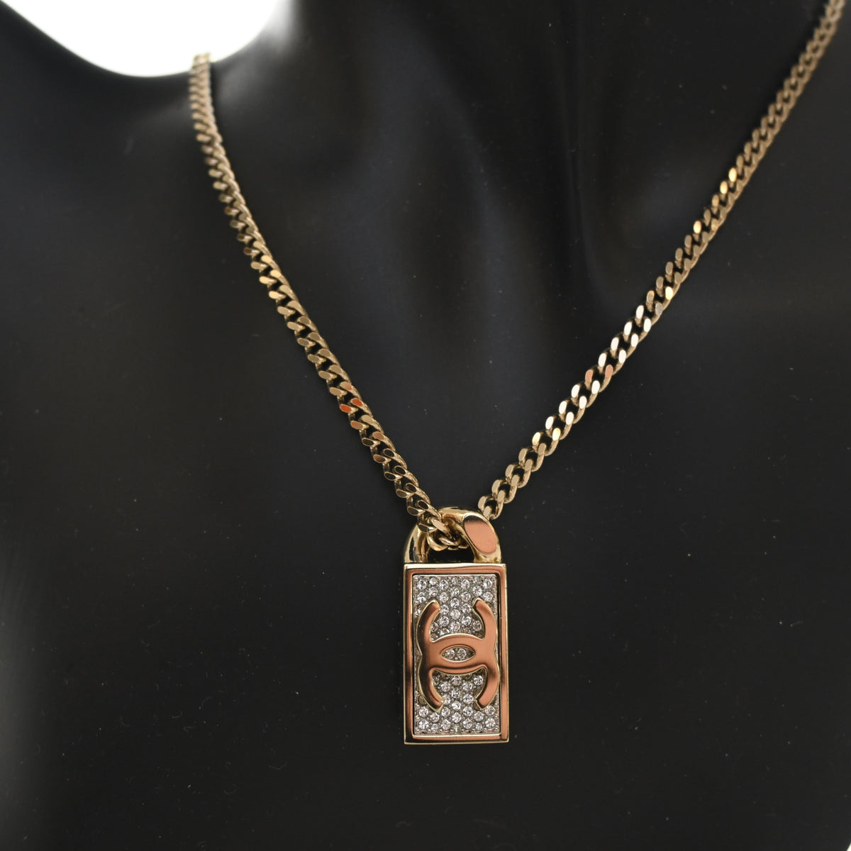 Chanel Crystal Dog Tag Charm Necklace, photo 6 of 10