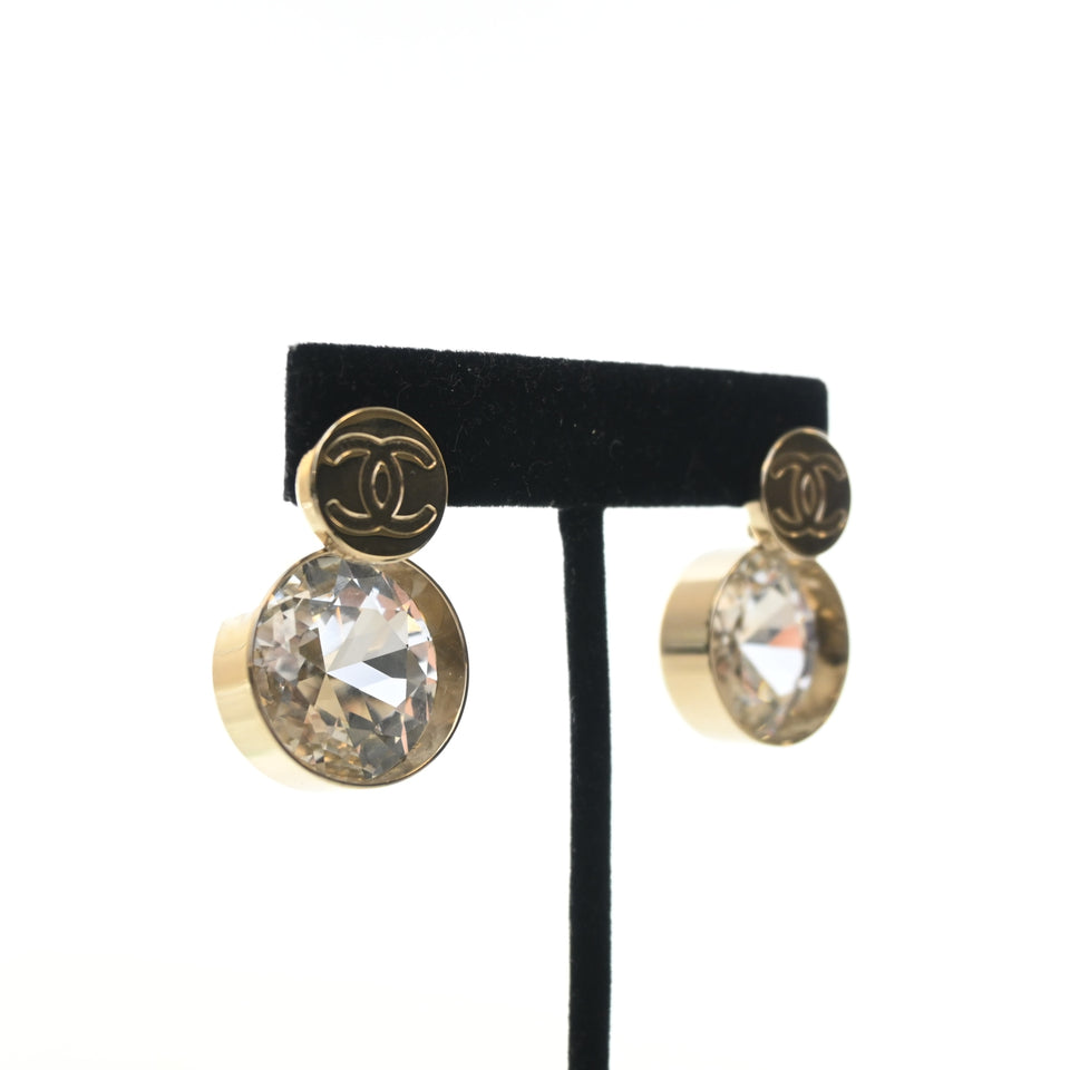 Chanel Large Crystal CC Earrings