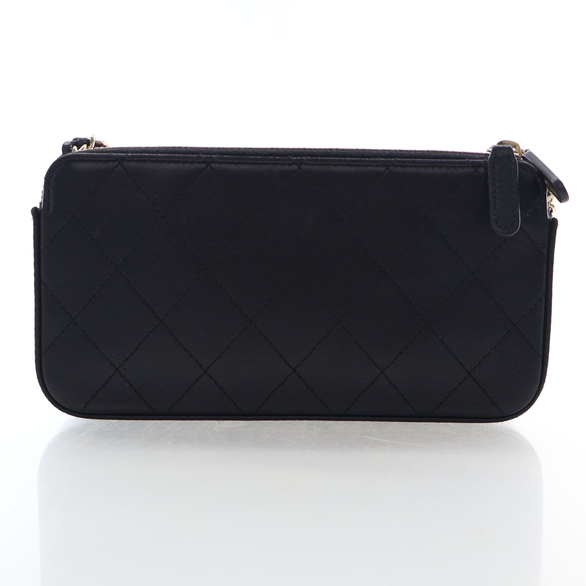 Pre-Owned Chanel Wallet On Chain Lambskin Double Zip, back view