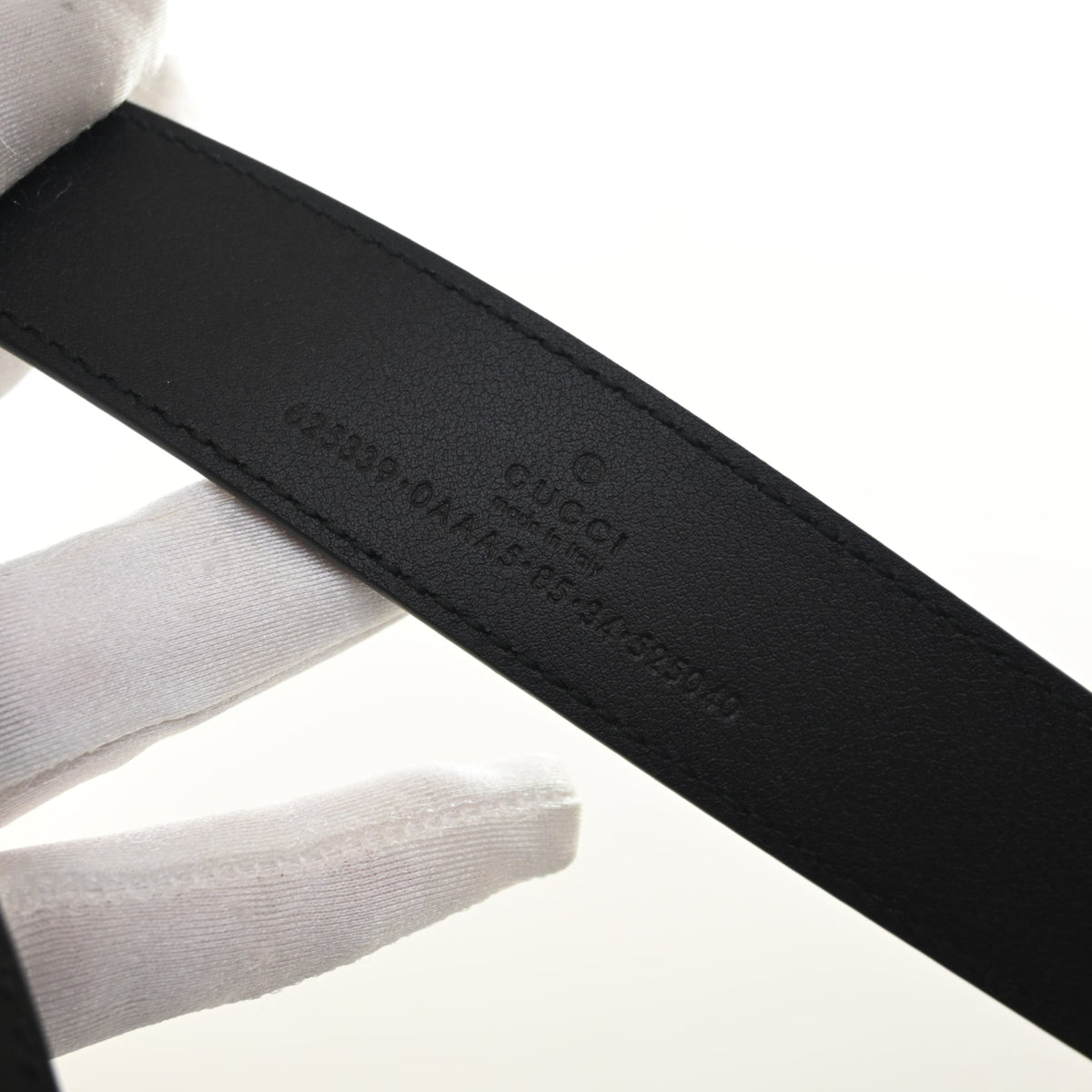 Pre-Owned Gucci Marmont Sz Calfskin GG Belt 85/34, interior label and date code