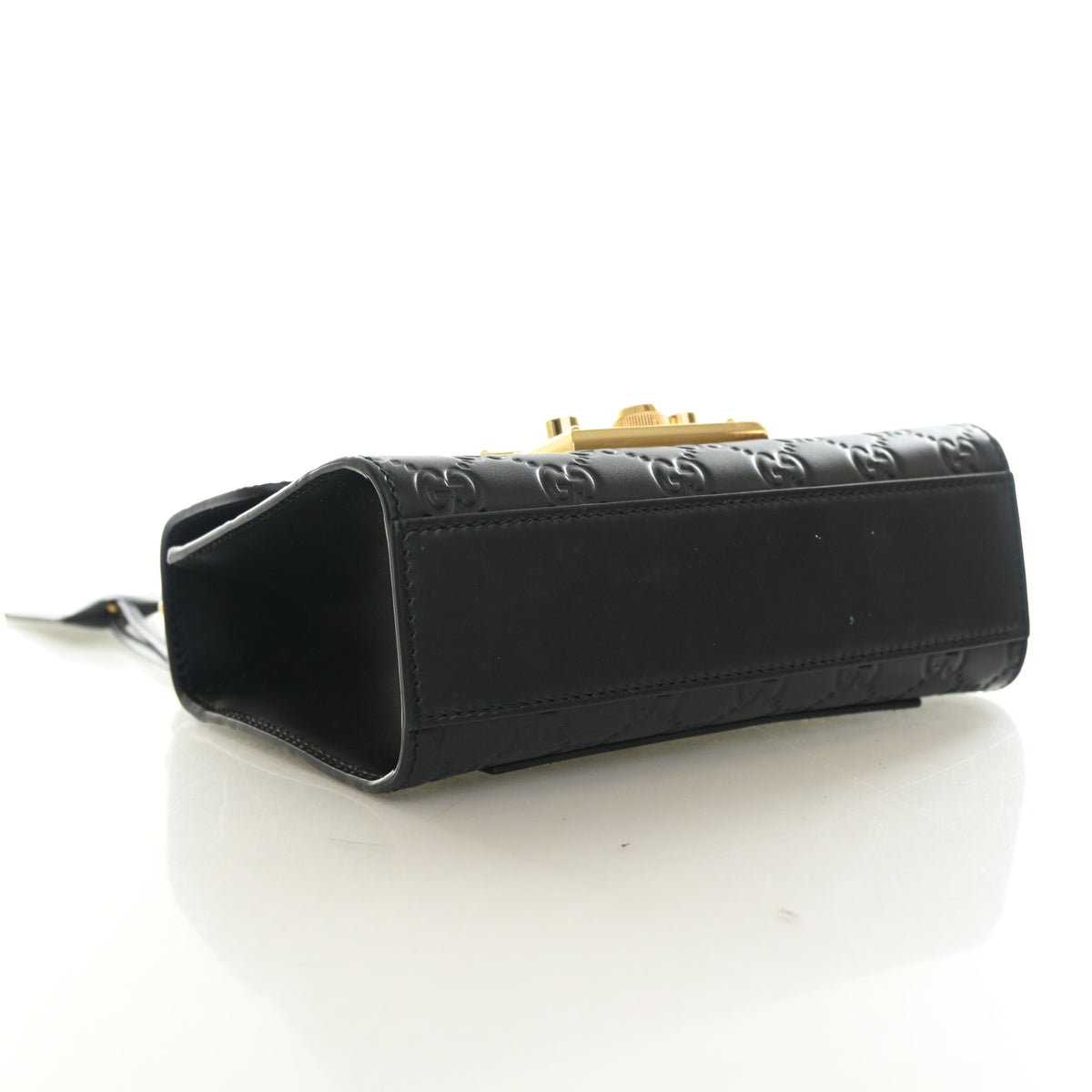 Pre-Owned Gucci Shoulder Bag Small Guccissima Padlock, side profile