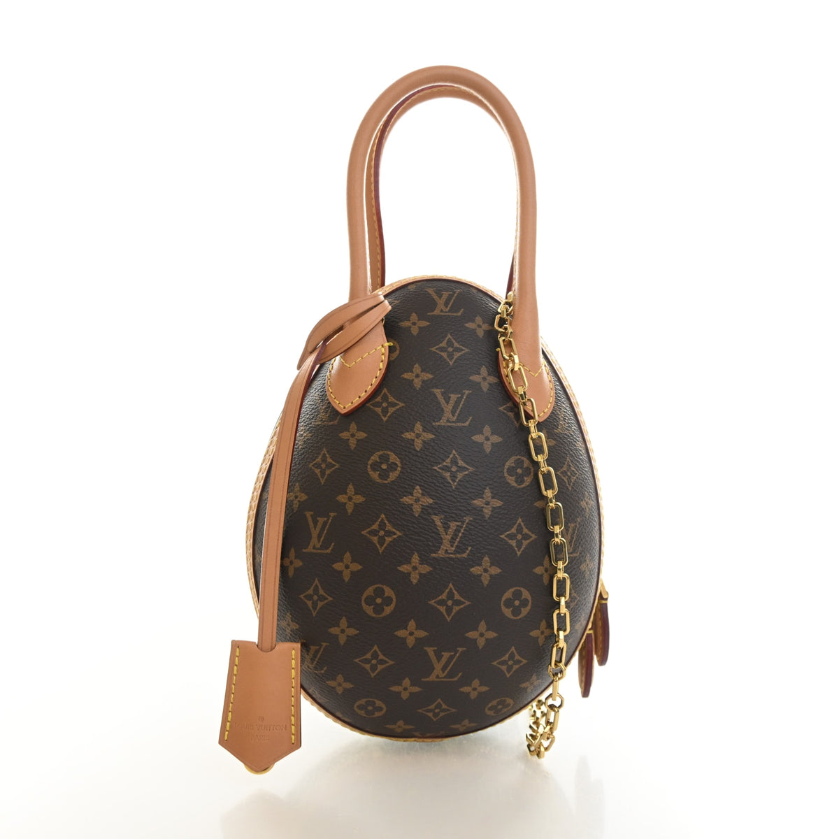 Pre-Owned Louis Vuitton Monogram Egg Bag, three-quarter view, authenticated at Luxe Du Jour