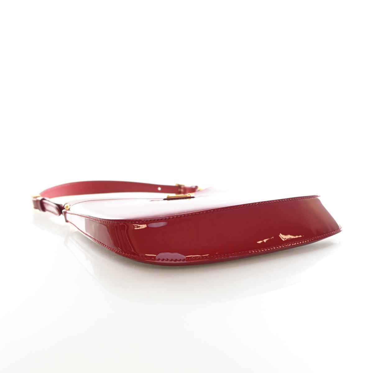 Pre-Owned Prada Small Patent Leather Cleo, side profile