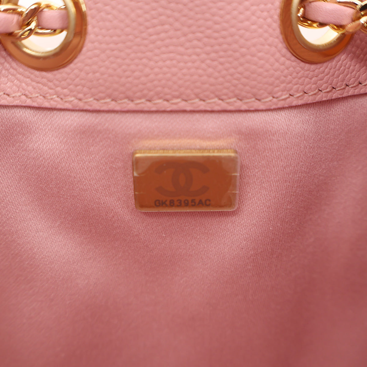 Pre-Owned Chanel Hobo Mini Caviar Leather 25, gold embossed logo detail, photo 15 of 16