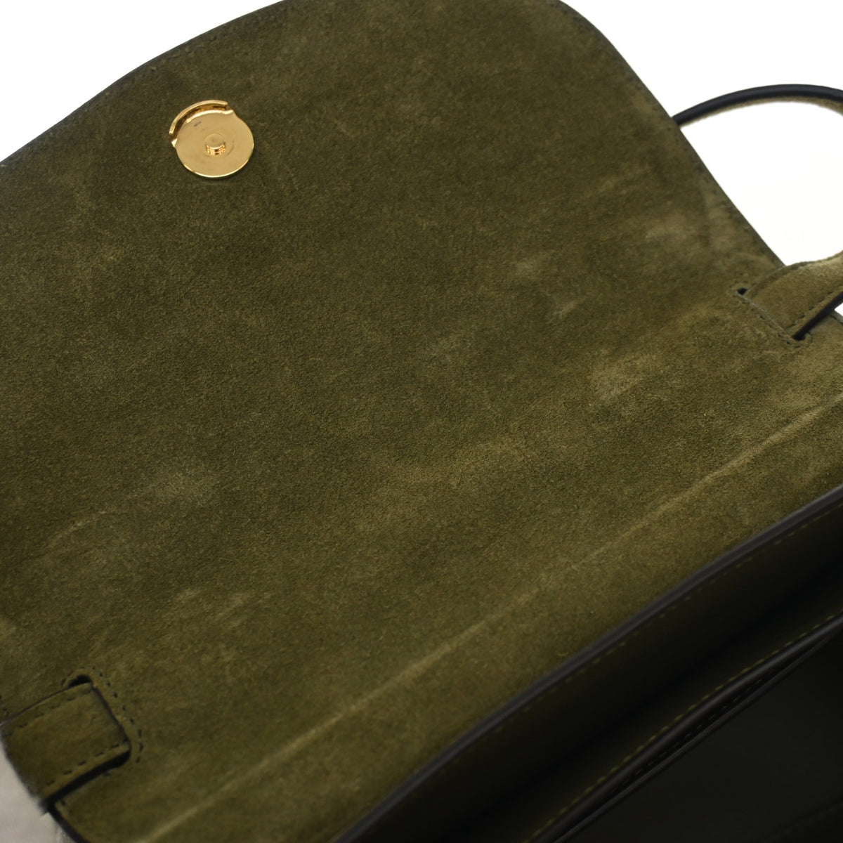 Pre-Owned Saint Laurent Small Suede Leather Kaia Satchel, open interior