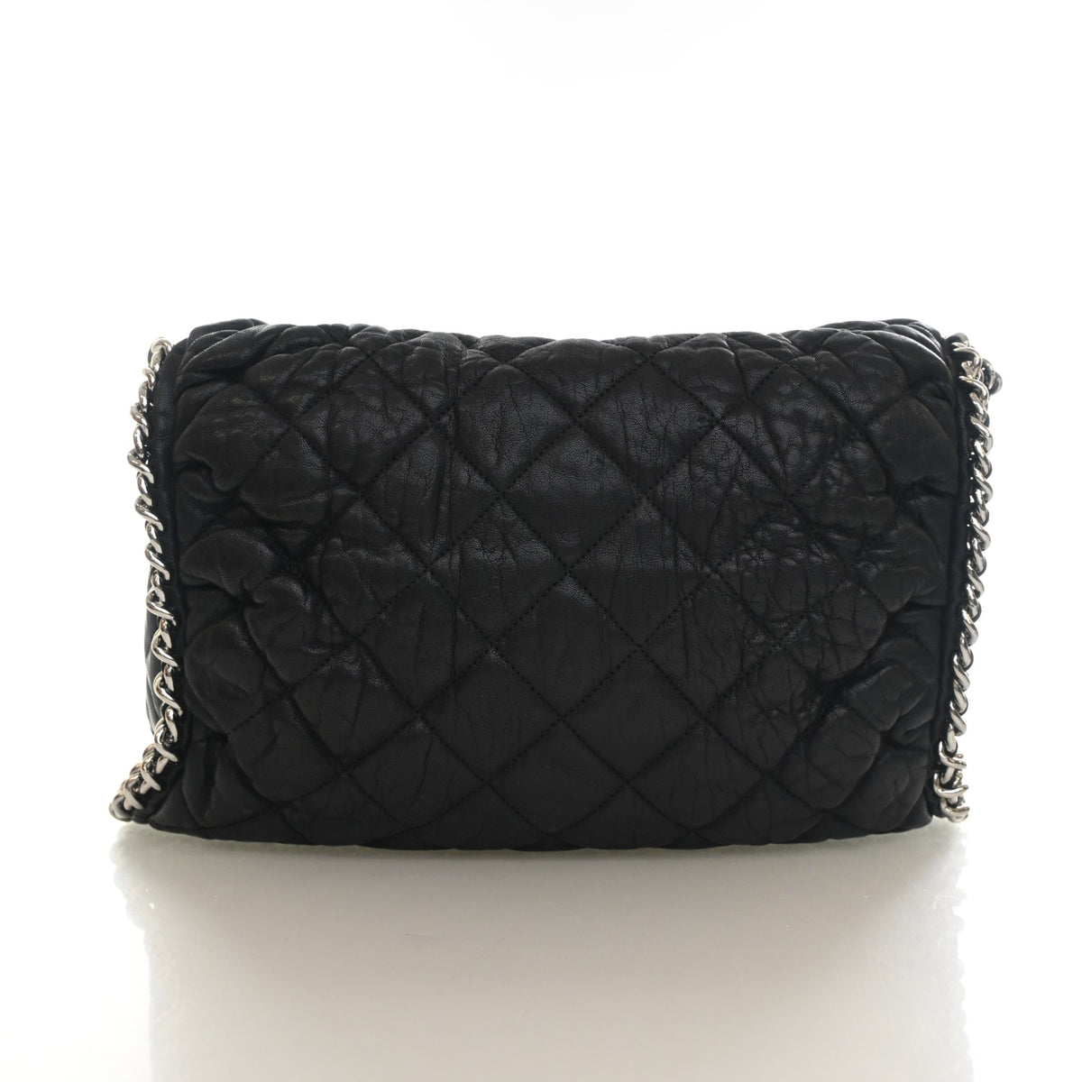 Pre-Owned Chanel Hobo Chain Lambskin Around Bag, back view