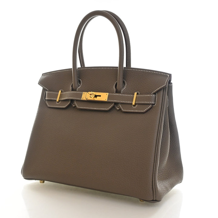 Hermes Etoupe Clemence Birkin 30