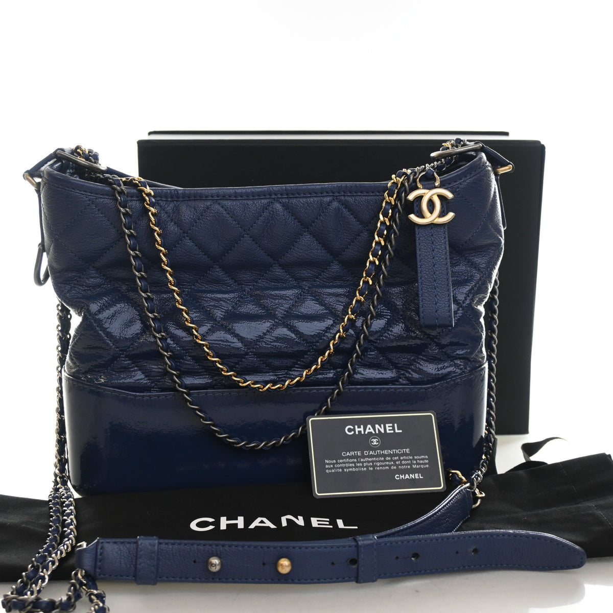 Pre-Owned Chanel Hobo Medium Glazed Calfskin Gabrielle, front view, photo 12 of 12