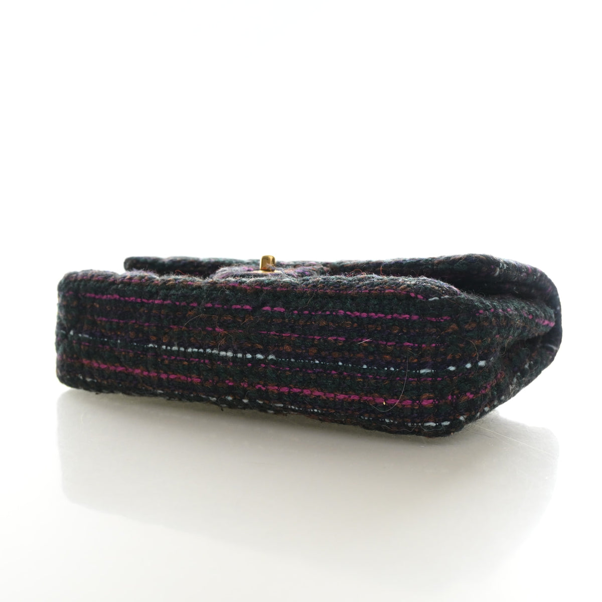 Pre-Owned Chanel Classic Double Flap Medium Tweed Bag, side profile, photo 7 of 13