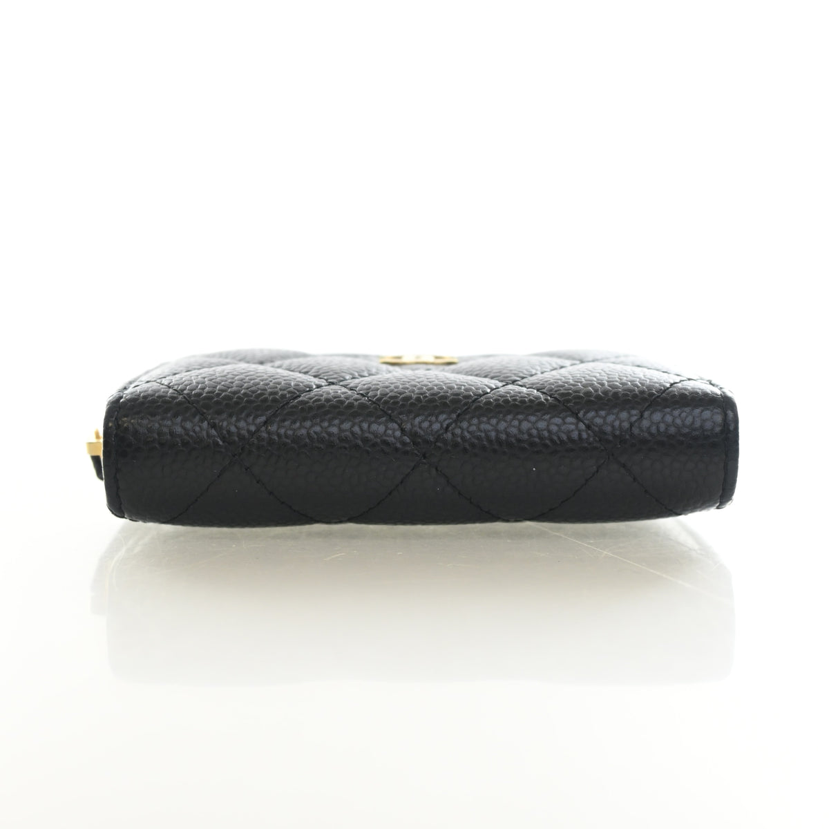 Pre-Owned Chanel Caviar Leather Classic Zipped Coin Purse, side profile, photo 9 of 13