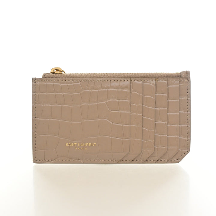 Saint Laurent Embossed Fragments Card Holder