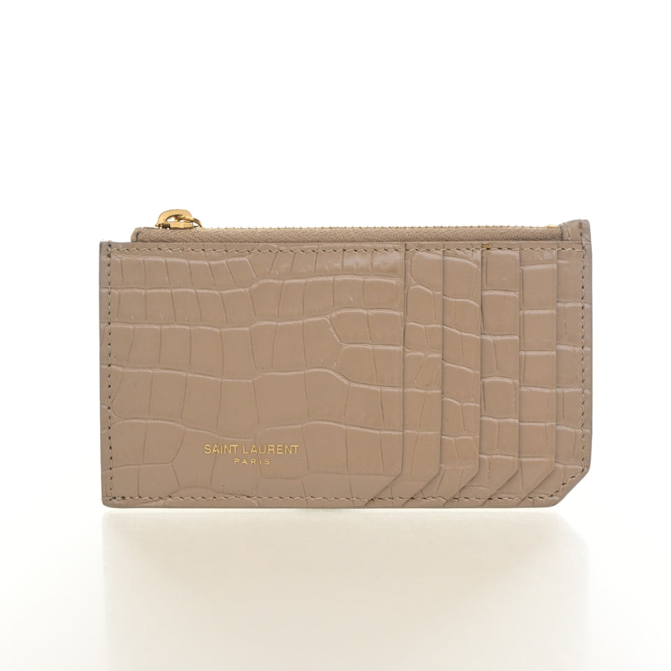 Saint Laurent Embossed Fragments Card Holder