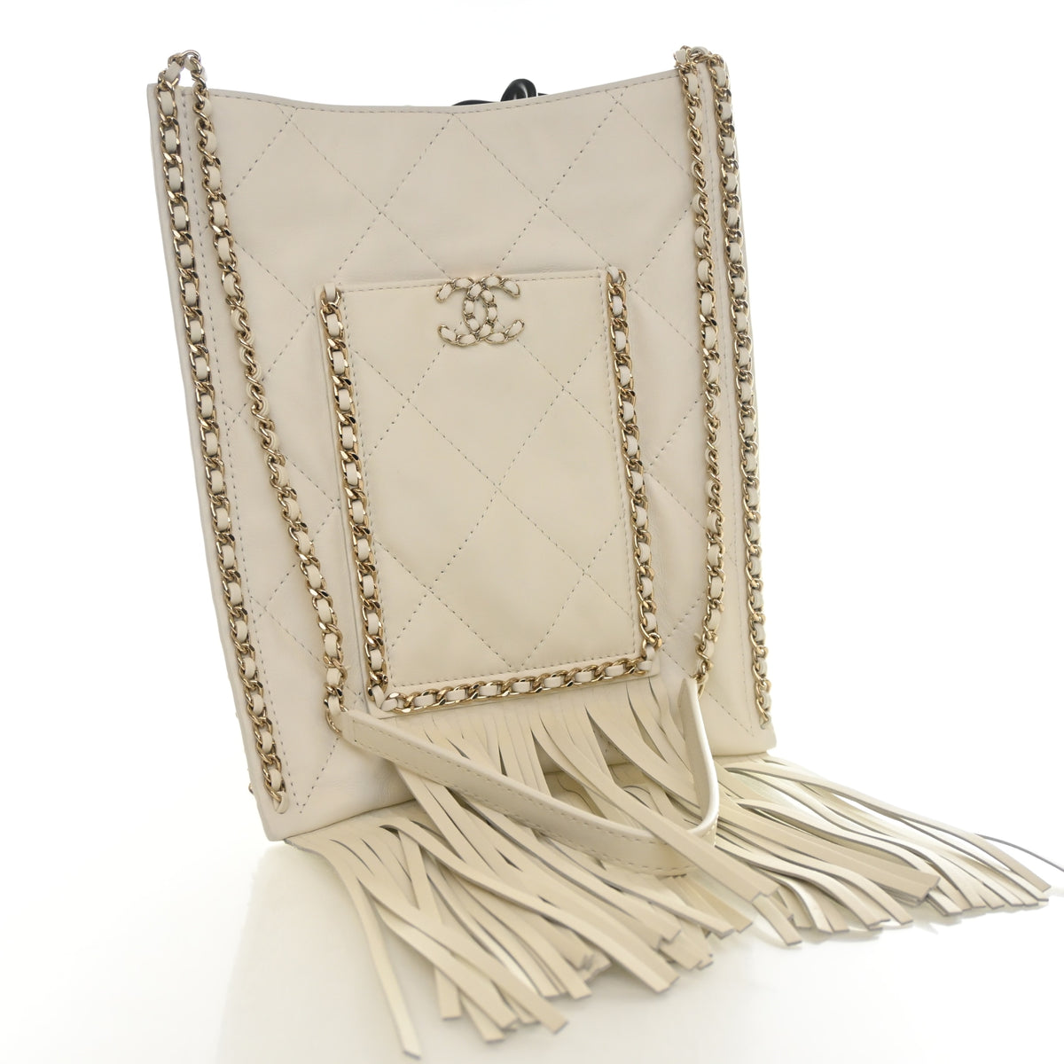 Chanel Lambskin Fringe Flat Shopping Bag, photo 2 of 13