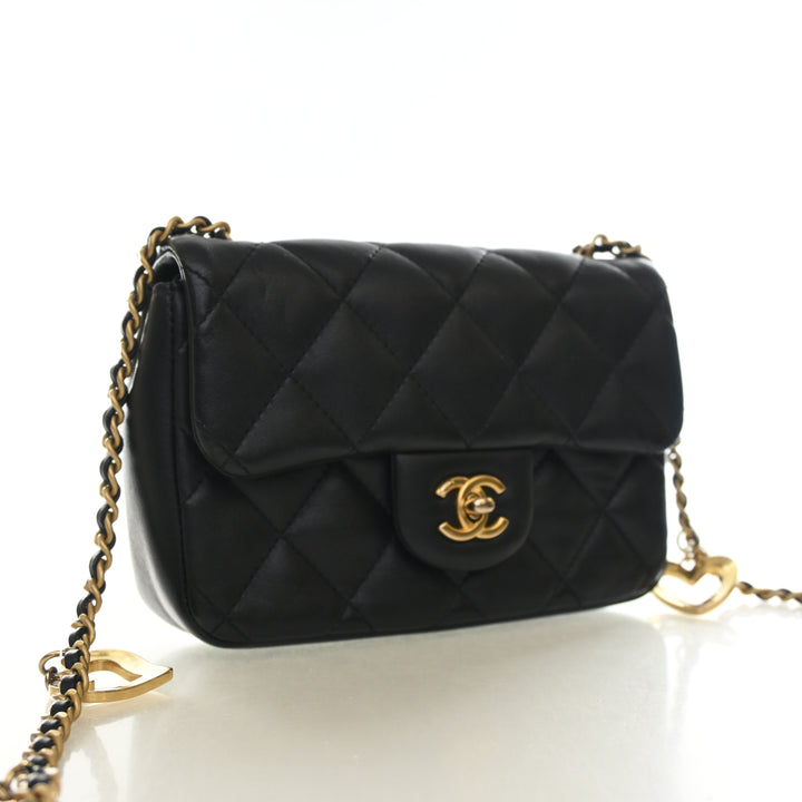 Chanel Mini Lambskin Heart Charms Flap Bag