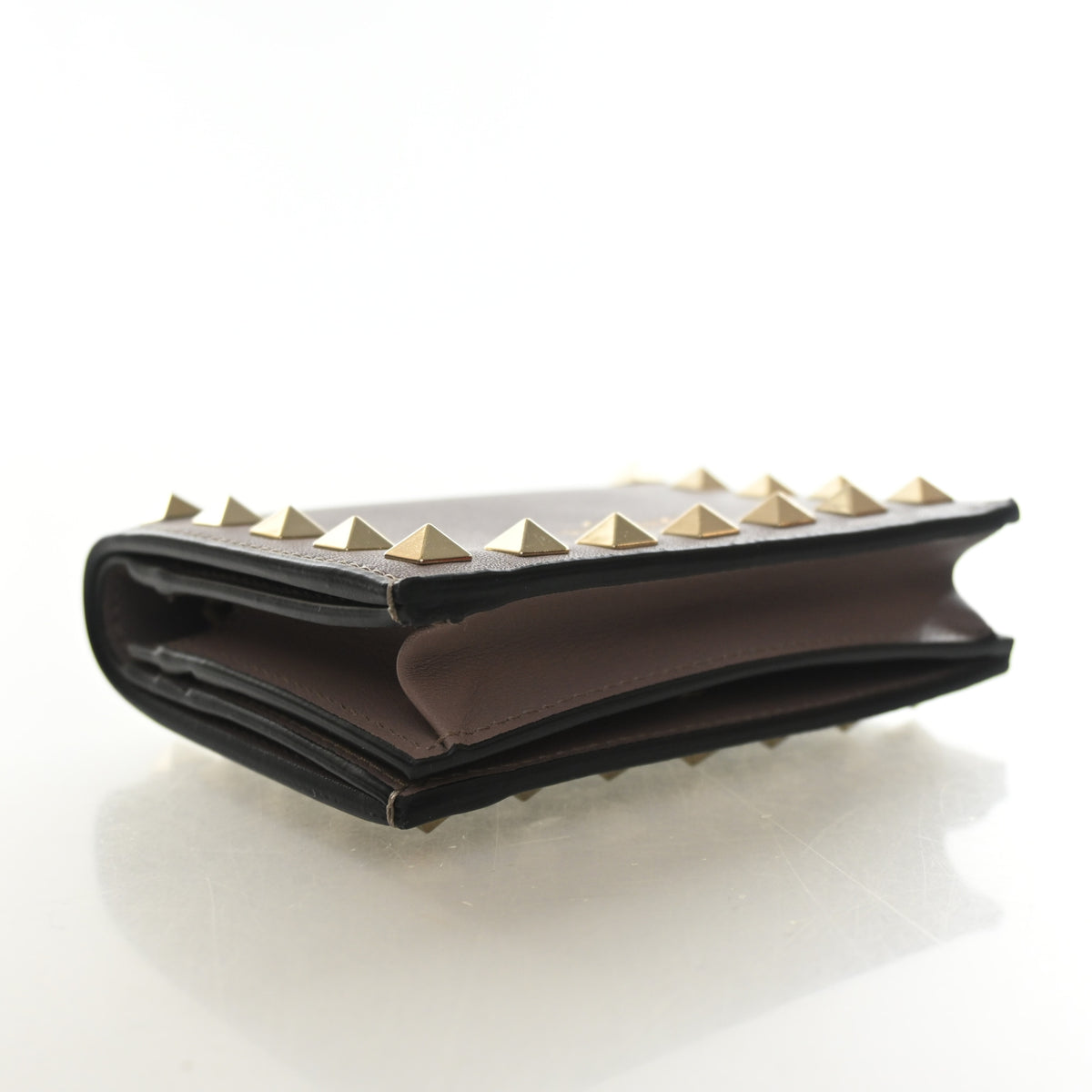 Pre-Owned Valentino Wallet Small Calfskin Rockstud, side profile