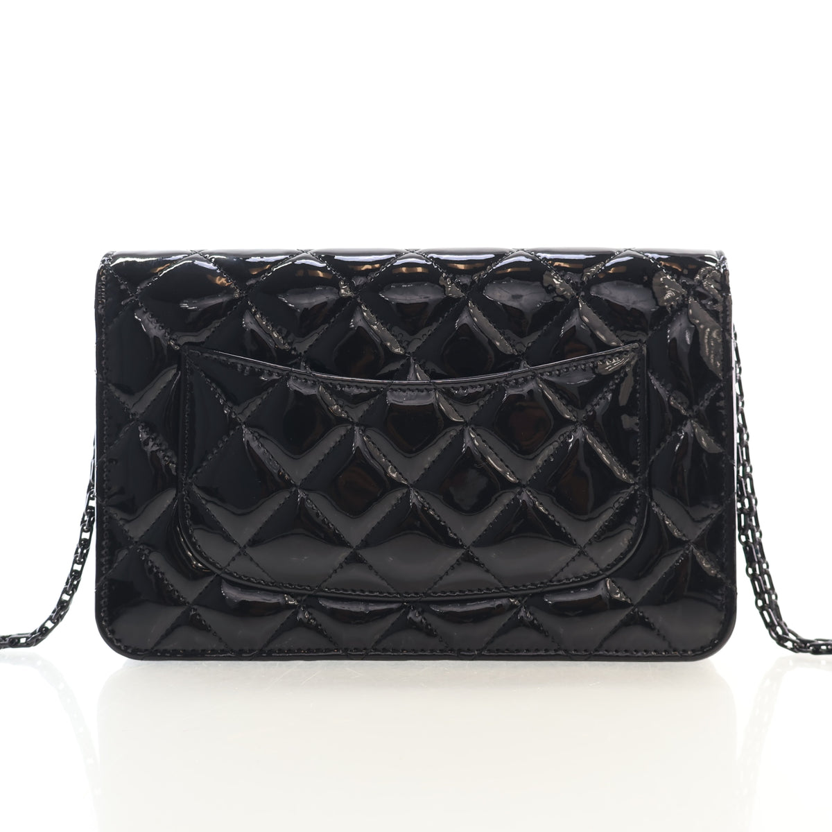Pre-Owned Chanel Wallet On Chain Patent Leather Reissue 2.55 WOC, front view, photo 11 of 17