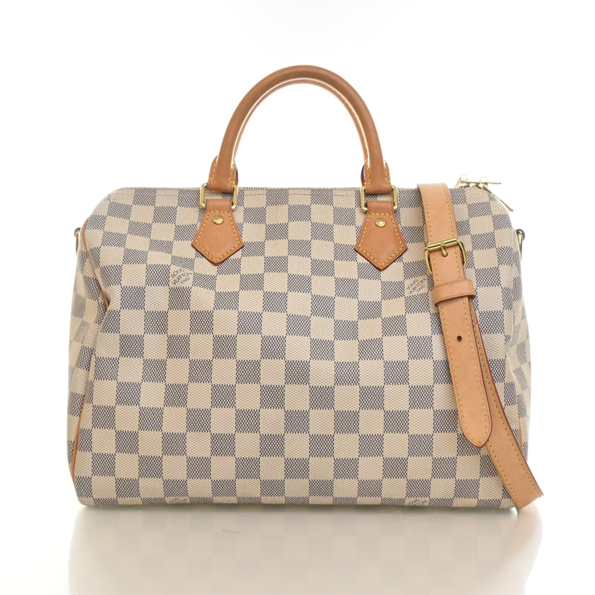 Pre-Owned Louis Vuitton Speedy Bandouliere 30 Damier Azur, front view