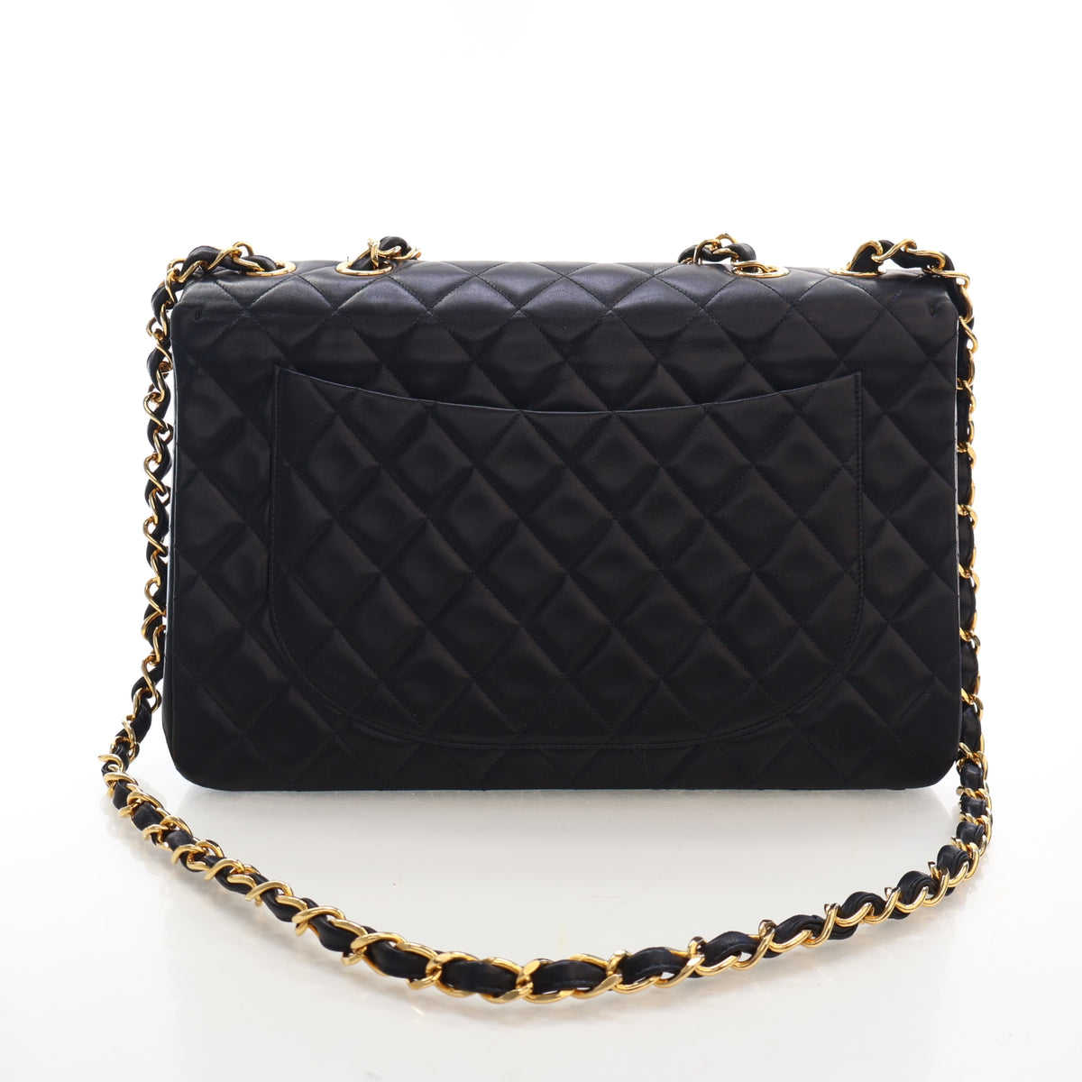 Vintage Chanel Flap Bag Maxi Lambskin Classic Single, front view