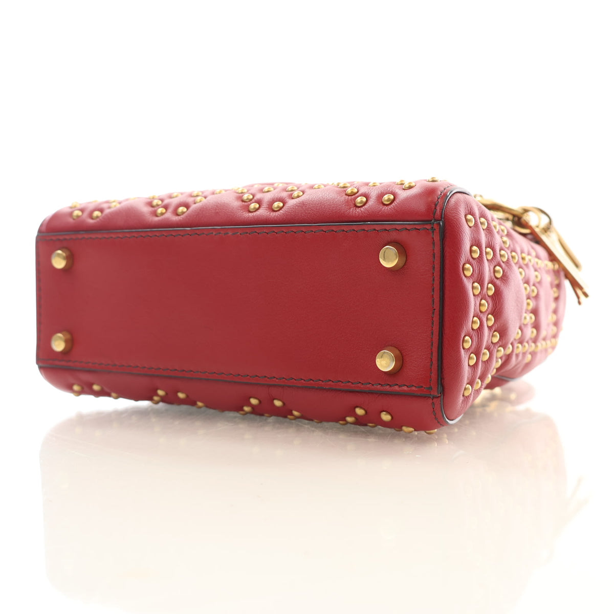 Pre-Owned Christian Dior Lady Dior Mini Lambskin, base and feet view, photo 7 of 16