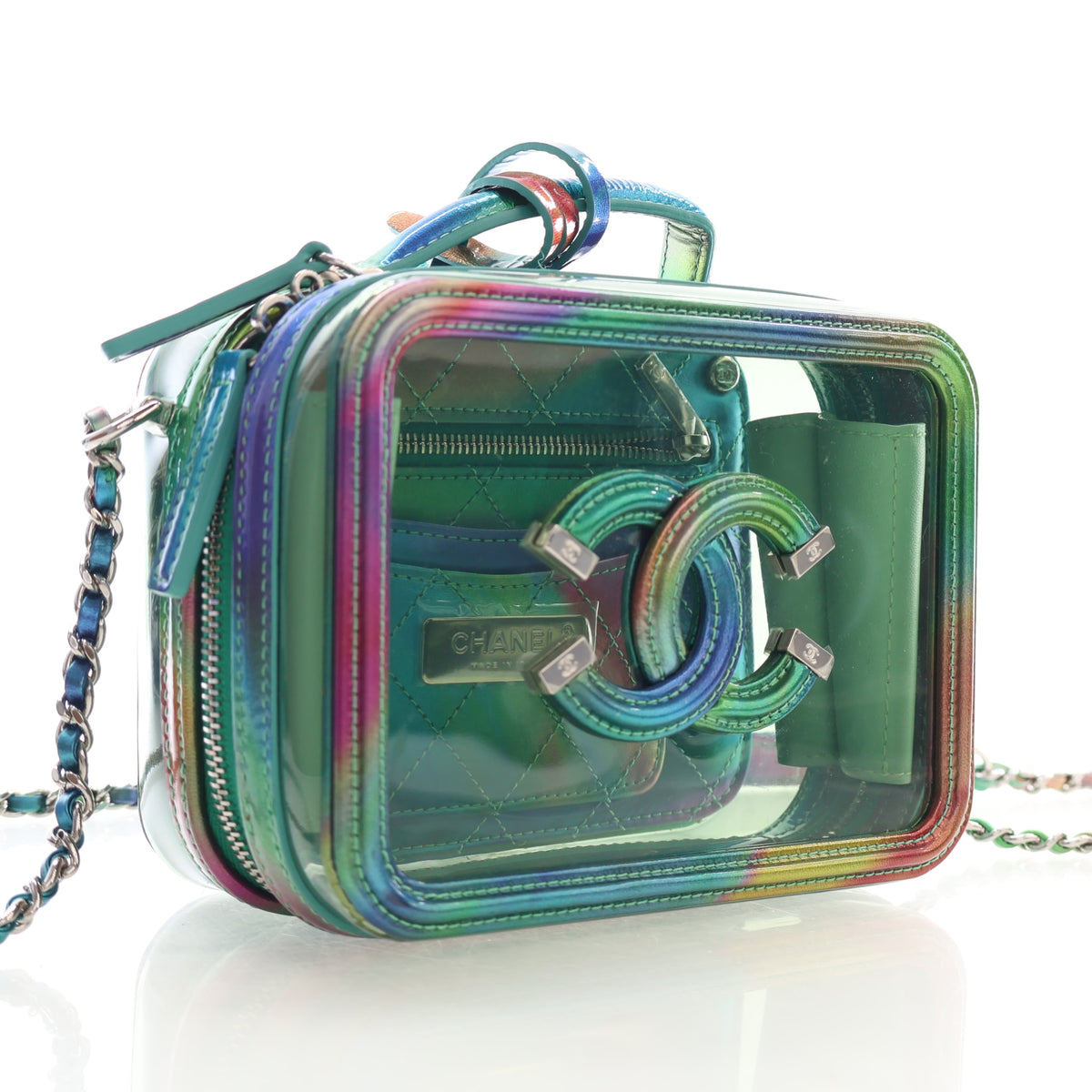 Pre-Owned Chanel Vanity Case Small PVC Filigree, front view