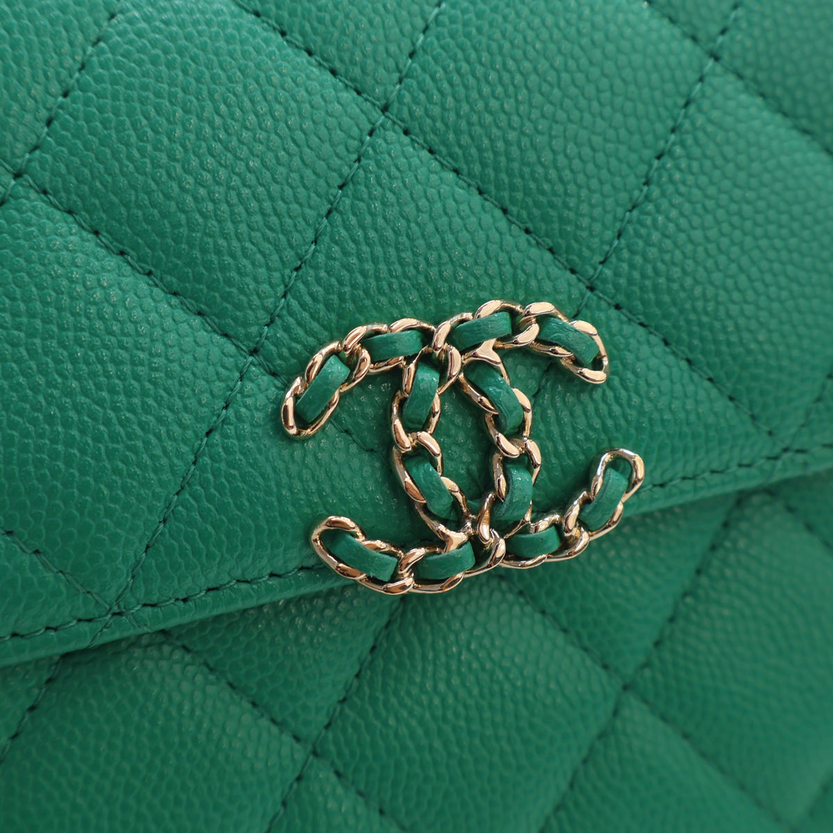 Pre-Owned Chanel Top Handle Mini Caviar Leather Flap Bag, gold embossed logo detail