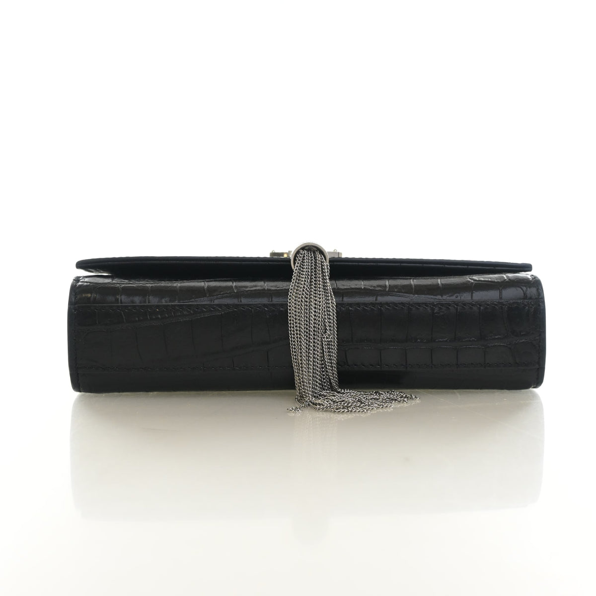 Saint Laurent Small Crocodile Embossed Leather Kate Tassle Bag, photo 9 of 14