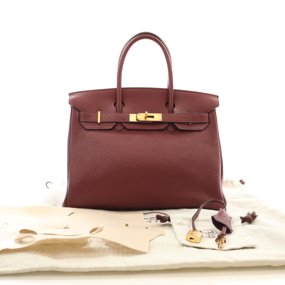 Hermes Vintage Bordeaux Clemence Birkin 30, photo 15 of 15