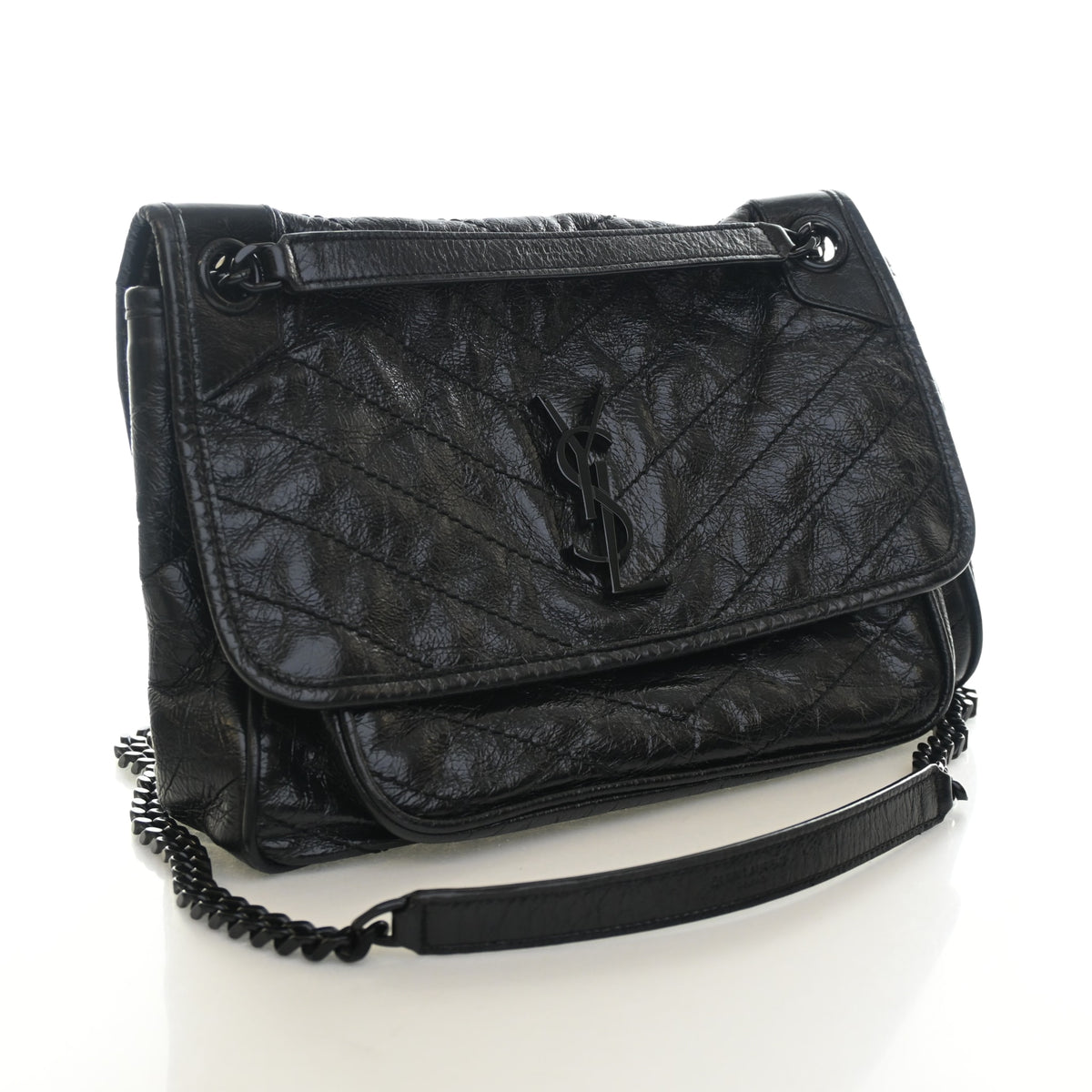 Pre-Owned Saint Laurent Medium Calfskin Niki, three-quarter view, authenticated at Luxe Du Jour