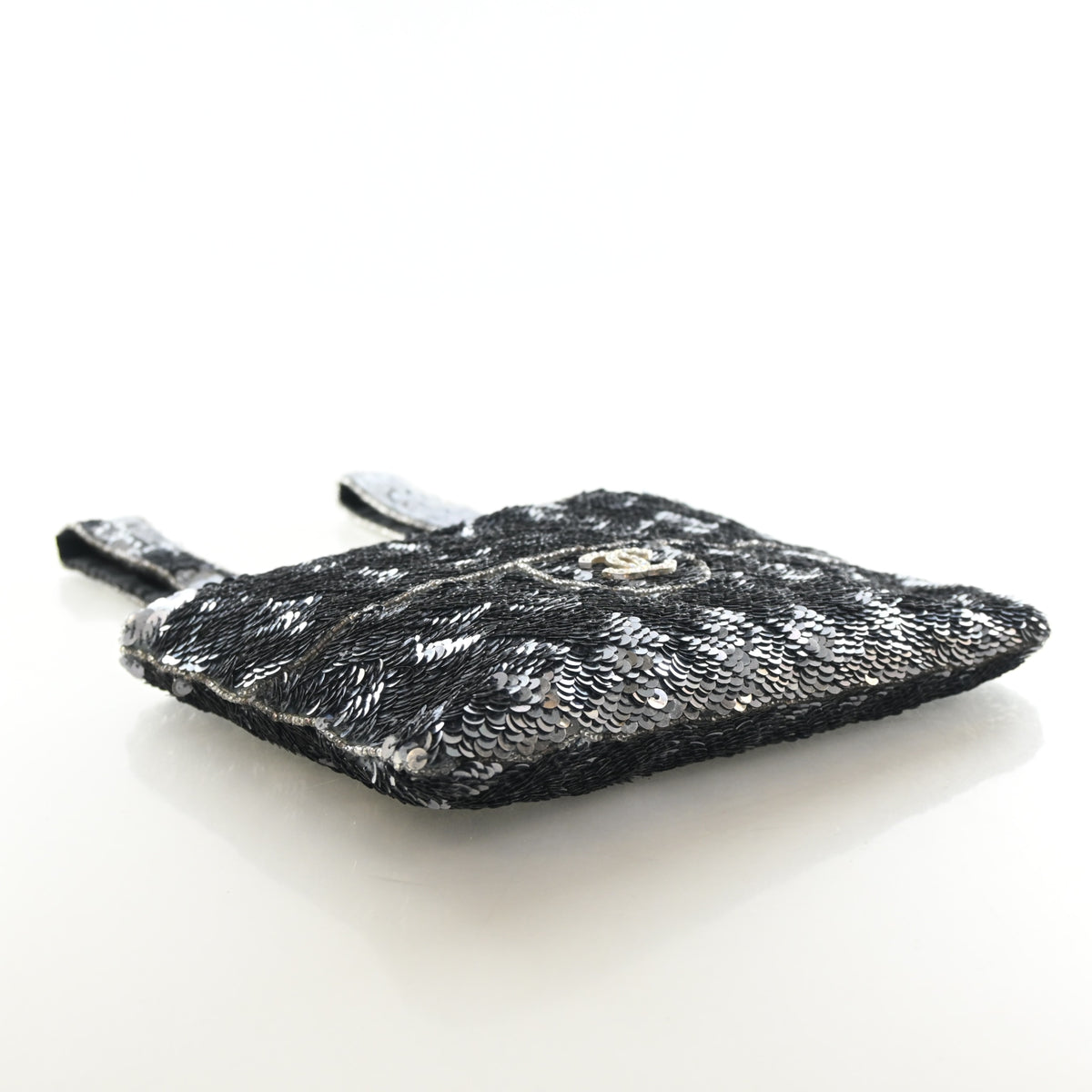 Vintage Chanel Tote Mini Sequin Trompe L'oeil, flat lay