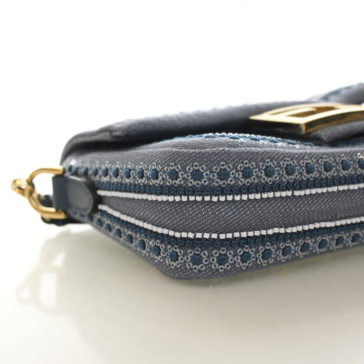 Fendi Mini Denim Coral Bandana Baguette, photo 6 of 14