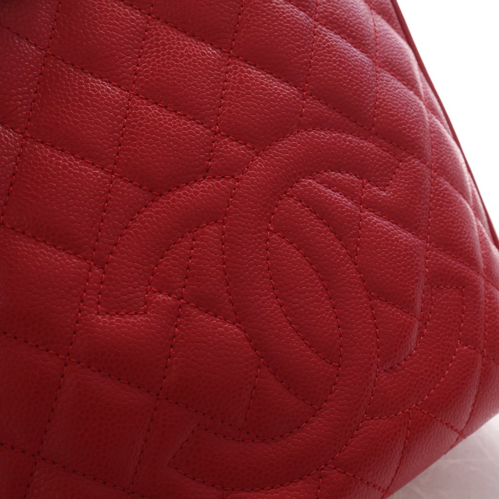 Pre-Owned Chanel Shopping Tote Small Caviar Leather Petite, logo detail