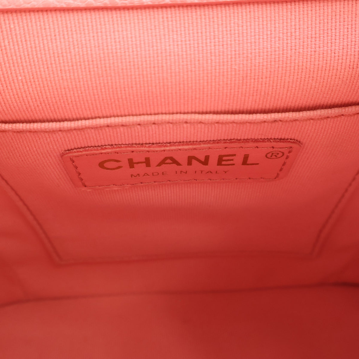 Pre-Owned Chanel Duma Backpack Small Caviar Leather, open interior with lining