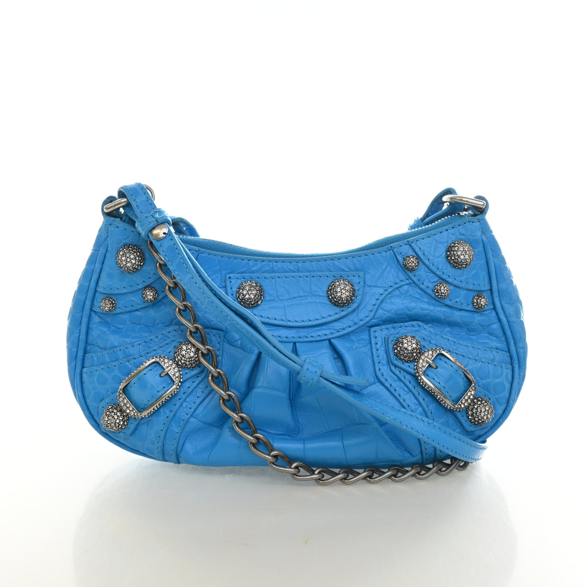 Balenciaga Mini Crocodile Embossed Arena Crystal Le Cagole, photo 1 of 13