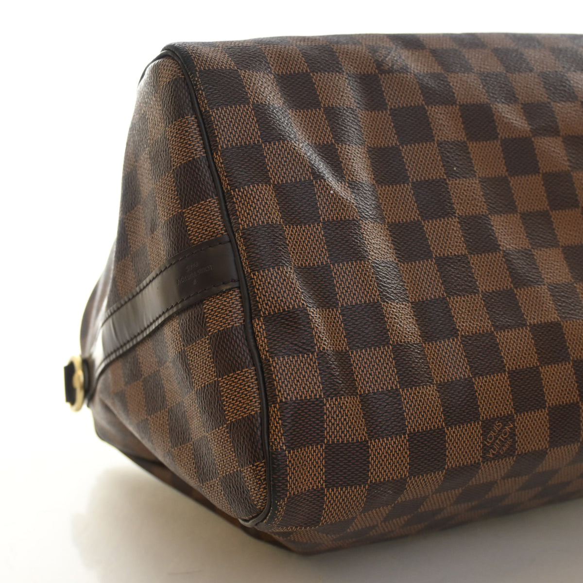 Pre-Owned Louis Vuitton Speedy Bandouliere 35 Damier Ebene, corner and edge detail