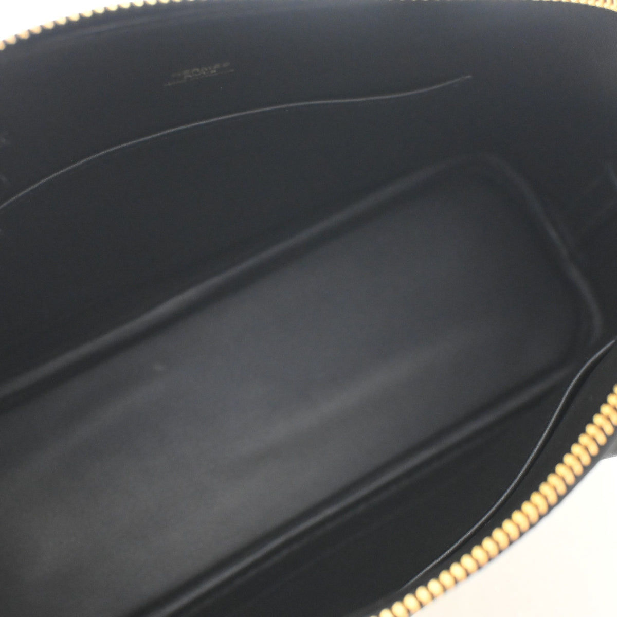 Pre-Owned Hermès Bolide 25 Noir Epsom Leather En Desordre 1923, open interior with lining