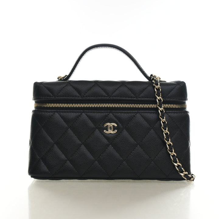Chanel Small Caviar Slim Vanity Top Handle With Chain