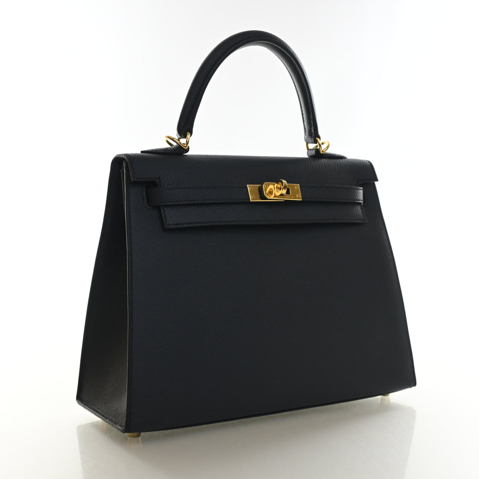 Hermes Bleu Indigo Epsom Sellier Kelly 25