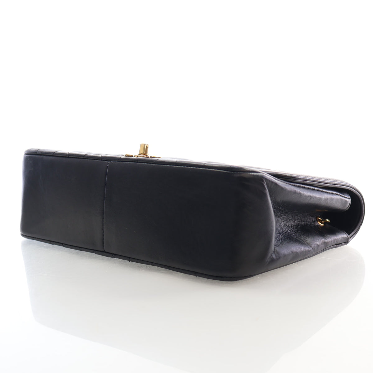 Vintage Chanel Flap Bag Medium Lambskin Diana, base and feet view, photo 7 of 16