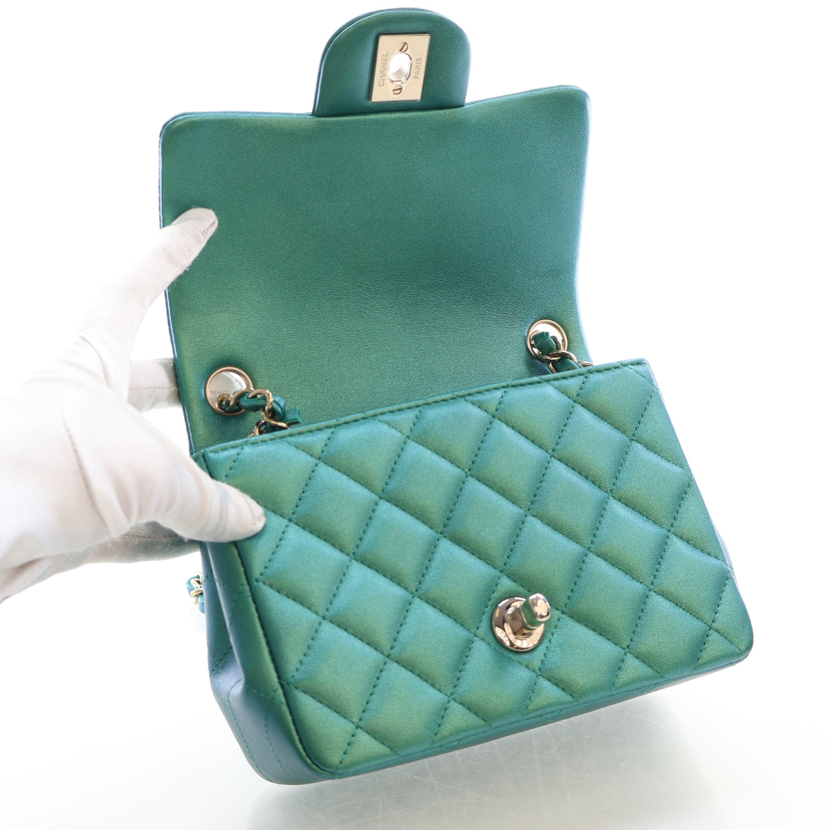 Chanel Mini Lambskin Square Flap Bag, photo 14 of 17