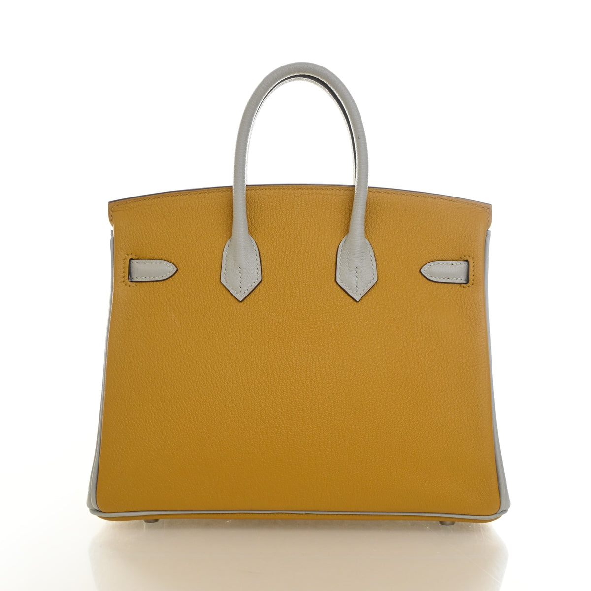 Pre-Owned Hermès Birkin 25 Moutarde Chevre Mysore Leather, front view