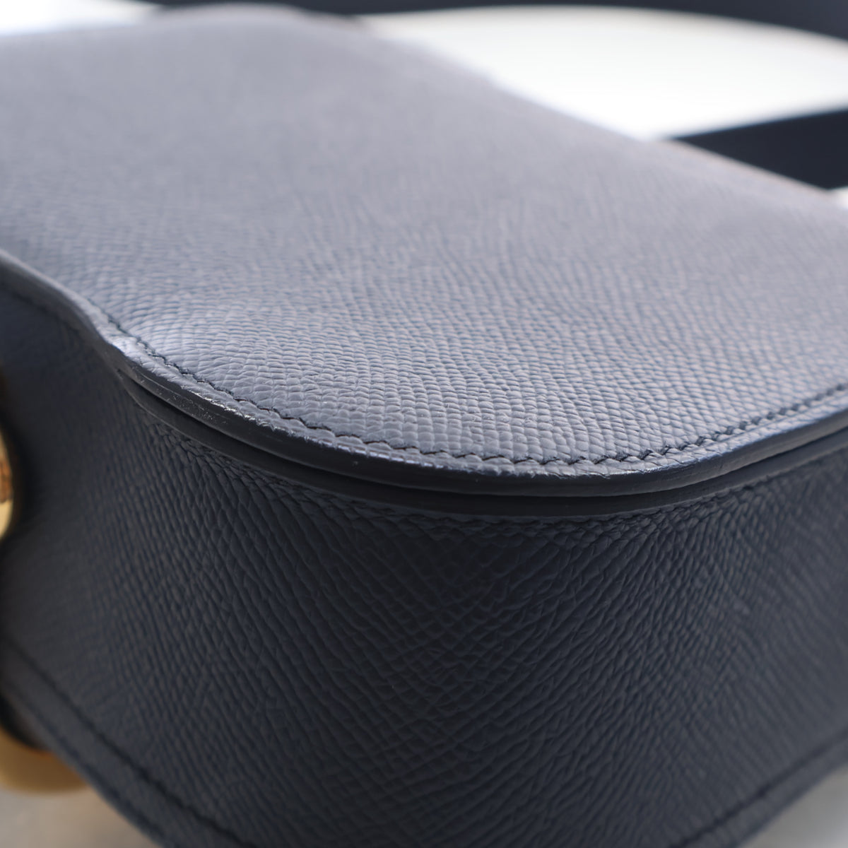 Pre-Owned Hermès Mini Bleu Indigo Epsom Leather Della Cavalleria, corner and edge detail, photo 14 of 17