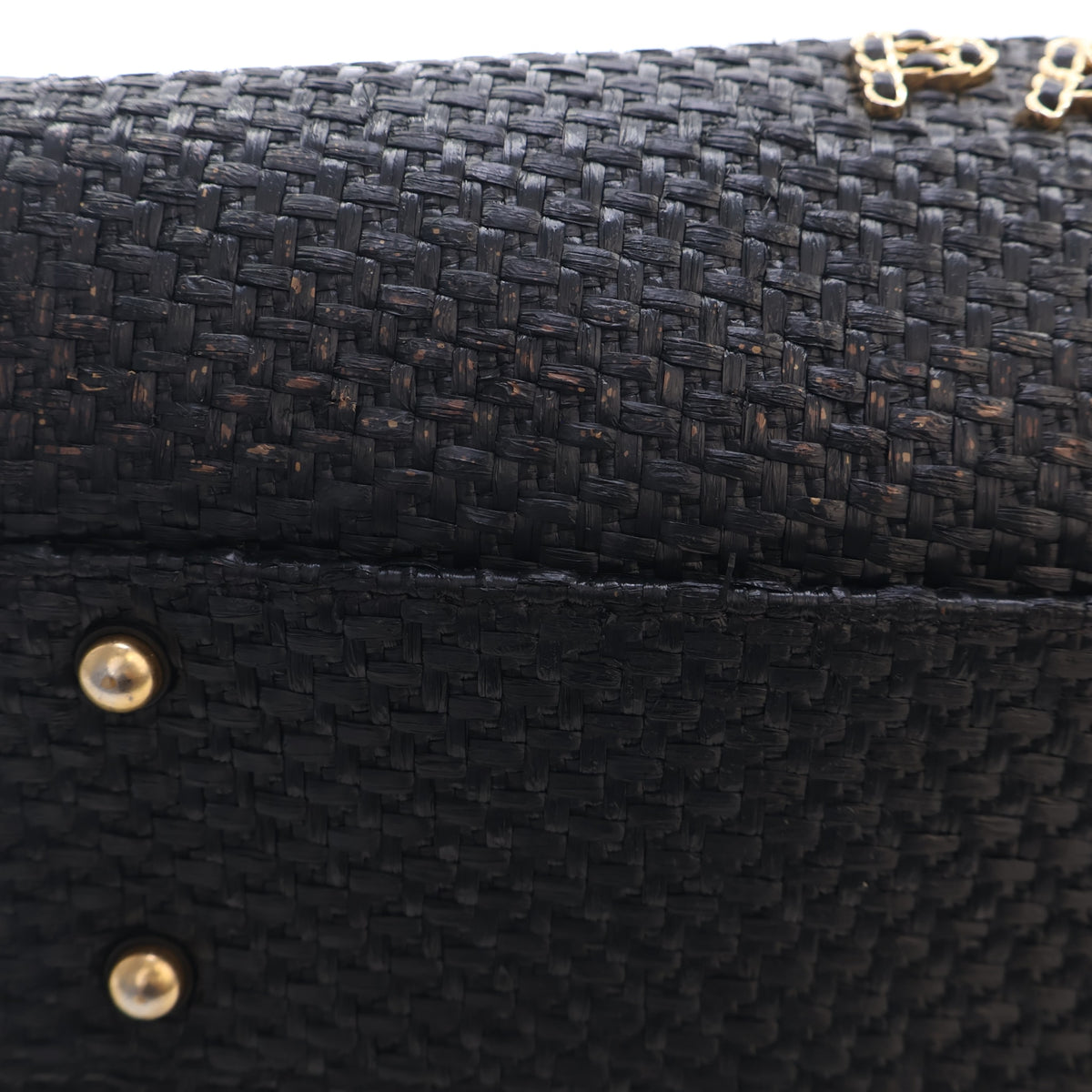 Pre-Owned Chanel Tote Small Raffia Deauville, base and feet view, photo 10 of 17