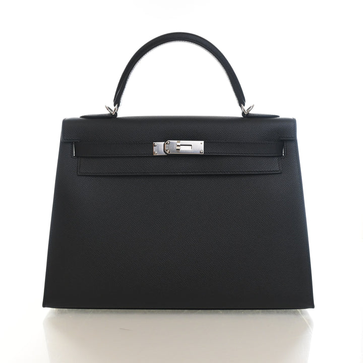 Hermes Noir Epsom Sellier Kelly 32