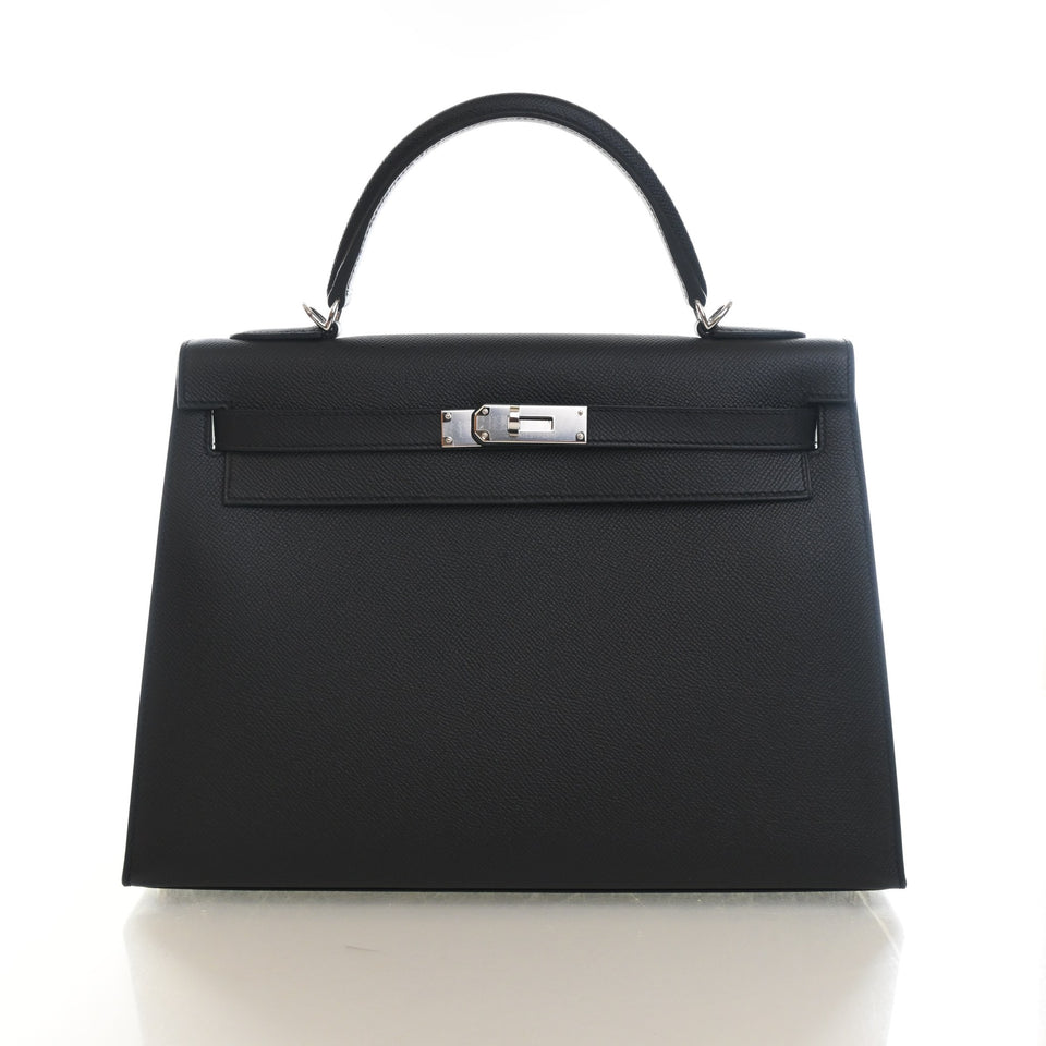 Hermes Noir Epsom Sellier Kelly 32