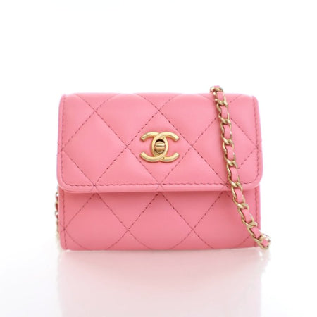 Chanel Mini Pink Lambskin Pearl Crush Clutch On Chain – Luxe Du Jour