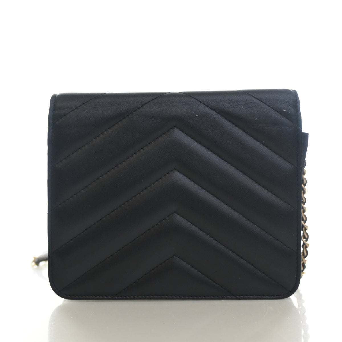 Pre-Owned Chanel Wallet On Chain Lambskin Button WOC, front view, photo 10 of 16